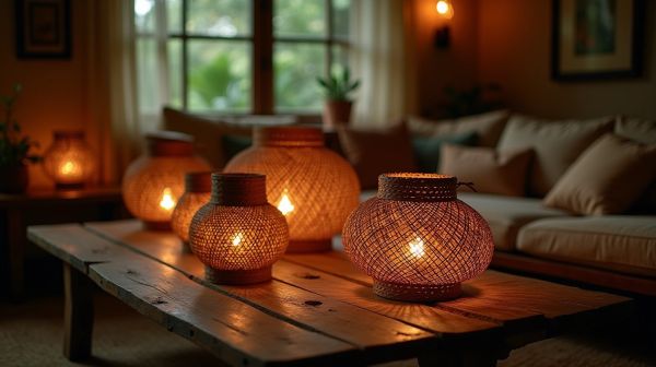 Rotin, osier et bambou : le grand retour des luminaires bohème