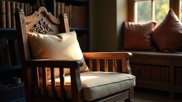 Un fauteuil bois massif qui allie confort et style